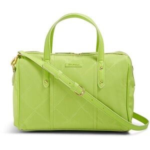NEW Vera Bradley Lime Citrine Preppy Poly Marlo Satchel Bag Crossbody Strap